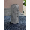 3D Baskı Vector Vazo - Geometrik Çizgili Dekoratif Vazo-Gri