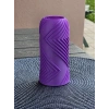 3D Baskı Vector Vazo - Geometrik Çizgili Dekoratif Vazo-Mor