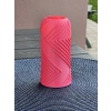 3D Baskı Vector Vazo - Geometrik Çizgili Dekoratif Vazo-Pembe