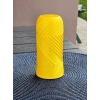 3D Baskı Vector Vazo - Geometrik Çizgili Dekoratif Vazo-Sarı