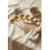 6lı Lüks Gold Paslanmaz Çelik Yemek Kaşığı Seti (21 cm)