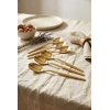 6lı Lüks Gold Paslanmaz Çelik Yemek Kaşığı Seti (21 cm)