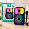 8 inç Bluetooth Mikrofonlu Karaoke Hoparlör (Şarjlı, RGB)