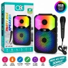 8 inç Bluetooth Mikrofonlu Karaoke Hoparlör (Şarjlı, RGB)