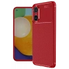 Oppo A38 Kılıf Auto Focus Karbon Kapak - Kırmızı