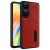 Oppo A38 Sara Kartvizitli Deri Kılıf - Kırmızı