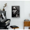 Afrikalı Siyahi Kadın Kanvas Tablo 70x100