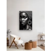 Afrikalı Siyahi Kadın Kanvas Tablo 70x100