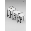 Alize Zigon Sehpa Beyaz 3lü