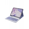 Apple iPad 10.2 (9.nesil) Kılıf KC01 Smart Klavyeli Tablet Kılıfı - Derin Mor