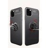 Apple iPhone 11 Pro Max Uyumlu Kılıf Range Yüzüklü Silikon - Siyah