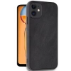 Apple iPhone 11 Uyumlu Kılıf Aras Deri Kapak - Siyah