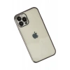 Apple iPhone 12 Pro Max Uyumlu Kılıf Lensli Silikon - Siyah