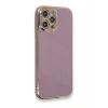 Apple iPhone 12 Pro Max Uyumlu Kılıf Volet Silikon - Mor