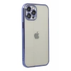 Apple iPhone 12 Pro Uyumlu Kılıf Lensli Silikon - Mor