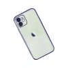 Apple iPhone 12 Uyumlu Kılıf Lensli Silikon - Mor