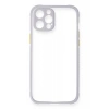 Apple iPhone 12 Uyumlu Kılıf Miami Şeffaf Silikon - Lila