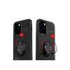 Apple iPhone 12 Uyumlu Kılıf Range Yüzüklü Silikon - Kırmızı