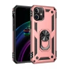 Apple iPhone 12 Uyumlu Kılıf Sofya Yüzüklü Silikon Kapak - Rose