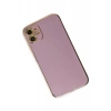 Apple iPhone 12 Uyumlu Kılıf Volet Silikon - Mor