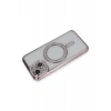 Apple iPhone 13 Uyumlu Kılıf Joke Simli Magneticsafe Kılıf - Pembe
