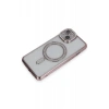 Apple iPhone 13 Uyumlu Kılıf Joke Simli Magneticsafe Kılıf - Pembe