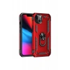Apple iPhone 14 Plus Uyumlu Kılıf Sofya Yüzüklü Silikon Kapak - Kırmızı