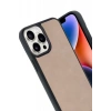Apple iPhone 14 Pro Max Uyumlu Kılıf Aras Deri Kapak - Pudra