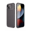 Apple iPhone 14 Uyumlu Kılıf Auto Focus Karbon Kapak - Gri