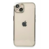 Apple iPhone 14 Uyumlu Kılıf Lensli Silikon - Gümüş