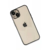 Apple iPhone 14 Uyumlu Kılıf Lensli Silikon - Siyah
