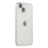 Apple iPhone 14 Uyumlu Kılıf Luko Lens Silikon - Gümüş
