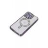 Apple iPhone 15 Pro Max Uyumlu Kılıf Joke Simli Magneticsafe Kılıf - Derin Mor