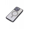 Apple iPhone 15 Pro Max Uyumlu Kılıf Joke Simli Magneticsafe Kılıf - Siyah