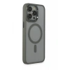 Apple iPhone 15 Pro Max Uyumlu Kılıf Room Magneticsafe Silikon - Gri