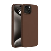 Apple iPhone 15 Uyumlu Kılıf First Silikon - Kahverengi
