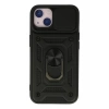 Apple iPhone 15 Uyumlu Kılıf Pars Lens Yüzüklü Silikon - Siyah