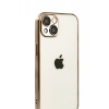 Apple iPhone 15 Uyumlu Lensli Silikon - Çöl Titanyum