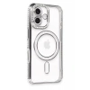 Apple iPhone 16 Plus Uyumlu Kılıf Joke Simli Magneticsafe Kılıf - Gri