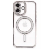 Apple iPhone 16 Plus Uyumlu Kılıf Joke Simli Magneticsafe Kılıf - Pembe