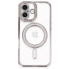 Apple iPhone 16 Plus Uyumlu Kılıf Joke Simli Magneticsafe Kılıf - Pembe