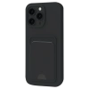 Apple iPhone 16 Plus Uyumlu Kılıf Kelvin Kartvizitli Silikon - Siyah