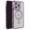 Apple iPhone 16 Pro Max Uyumlu Kılıf Joke Simli Magneticsafe Kılıf - Derin Mor