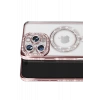 Apple iPhone 16 Pro Max Uyumlu Kılıf Joke Simli Magneticsafe Kılıf - Pembe