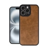 Apple iPhone 16 Pro Uyumlu Kılıf Aras Deri Kapak - Taba