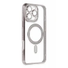 Apple iPhone 16 Pro Uyumlu Kılıf Joke Simli Magneticsafe Kılıf - Pembe