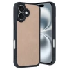 Apple iPhone 16 Uyumlu Kılıf Aras Deri Kapak - Pudra
