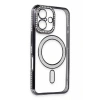 Apple iPhone 16 Uyumlu Kılıf Joke Simli Magneticsafe Kılıf - Siyah