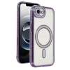Apple iPhone 16E Uyumlu Joke Simli Magneticsafe Kılıf - Derin Mor