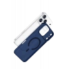Apple iPhone 17 Pro Max Combo Sert Şeffaf Magsafe Kapak - Mavi